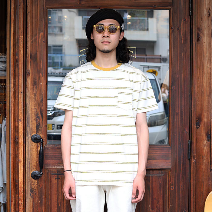 TROPHY CLOTHING/トロフィークロージング「Multi Border S/S Tee /  RAW」ポケットマルチボーダーポケットS/SＴシャツ