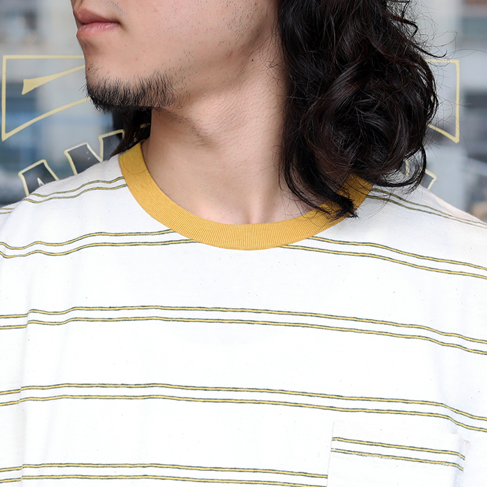 TROPHY CLOTHING/トロフィークロージング「Multi Border S/S Tee /  RAW」ポケットマルチボーダーポケットS/SＴシャツ