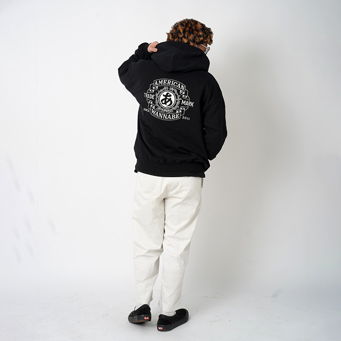 Schott × AMERICAN WANNABE「×AW HOODED SWEAT/ BLACK