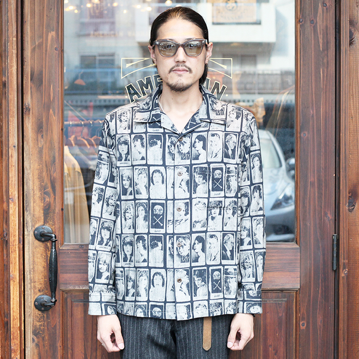 GANGSTERVILLE/ギャングスタービル 「CABINET CARD - L/S SHIRTS」 総柄L/Sシャツ