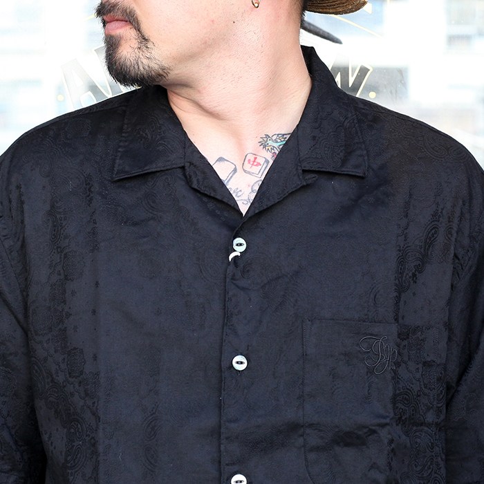 the  stylist japan オープンカラーシャツ　ペイズリー　ブラック