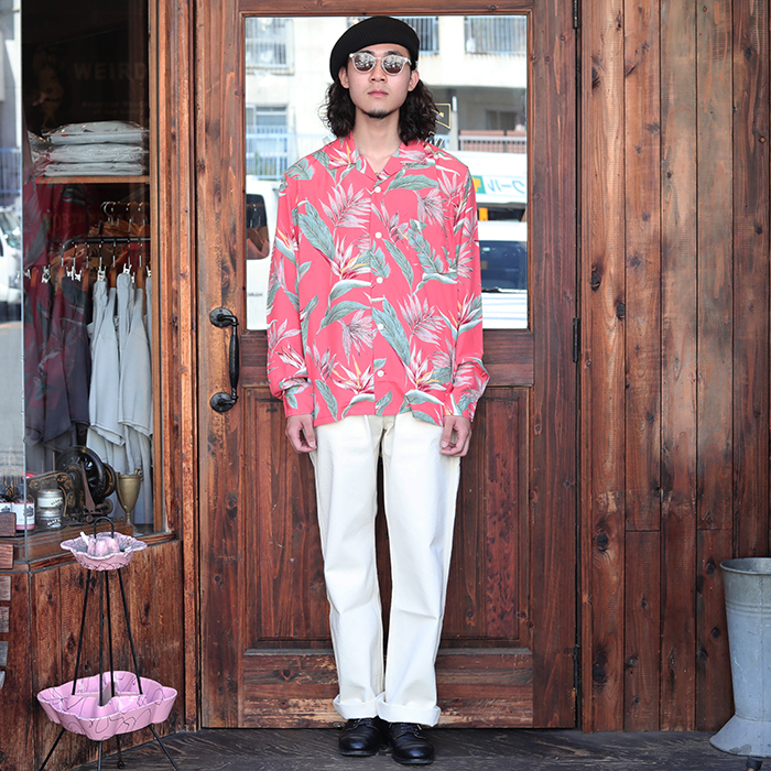 TR24SS-405 /「Duke Hawaiian L/S Shirt / RED」ハワイアンL/Sシャツ