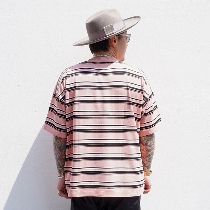 NTCO-250201 /「Border Crew Neck S/S Knit / PINK」ボーダー NTCO-250201 /「Border Crew Neck S/S Knit / PINK」ボーダー