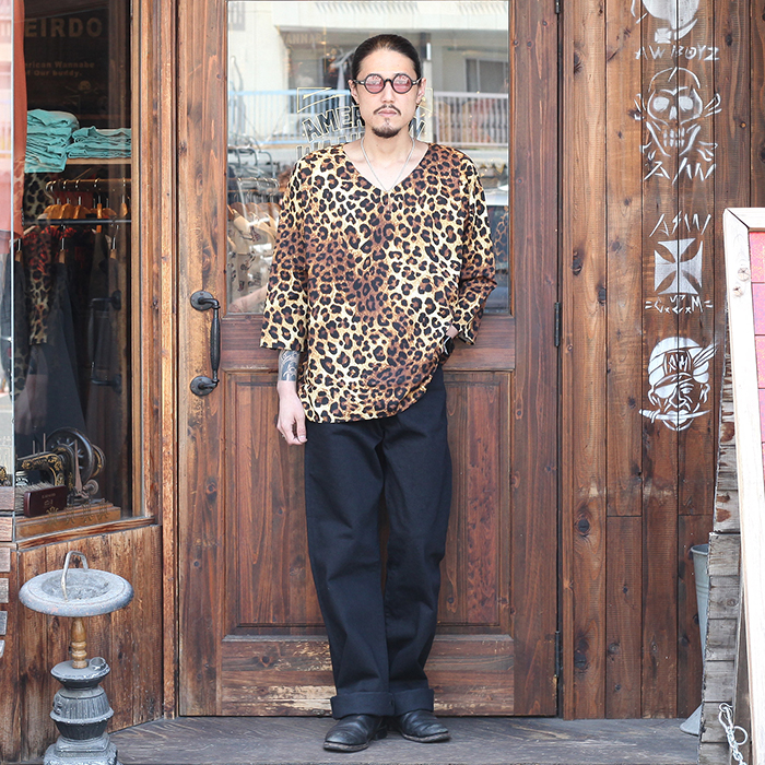 BLACK SIGN/ブラックサイン 「Leopard Pattern Pullover Shirt 